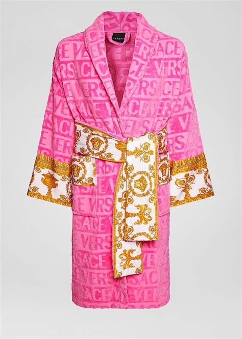 women pink versace robe